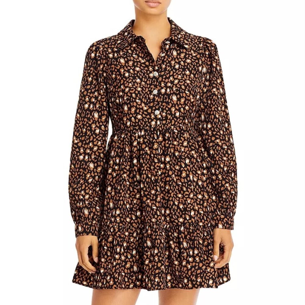 AQUA COLLARED TIERED DRESS